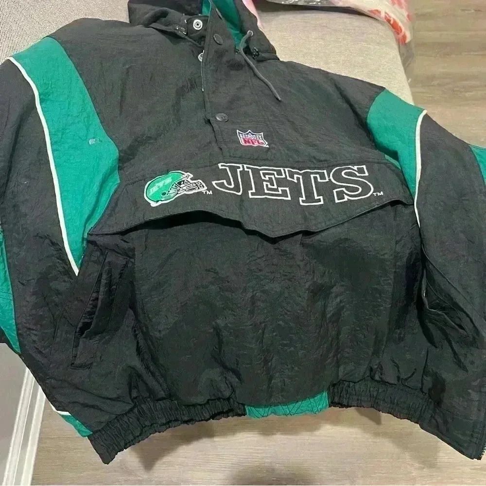 Vintage 90s New York Jets Starter pullover jacket NFL Football Pro Line Official - Picture 9 of 13